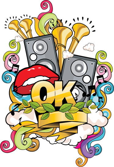 Musikalsk plakat dekorativ graffiti vinyl - Tenstickers