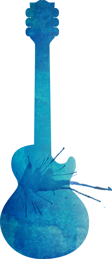 Musikalsk plakat dekorativ gitar splatter - Tenstickers