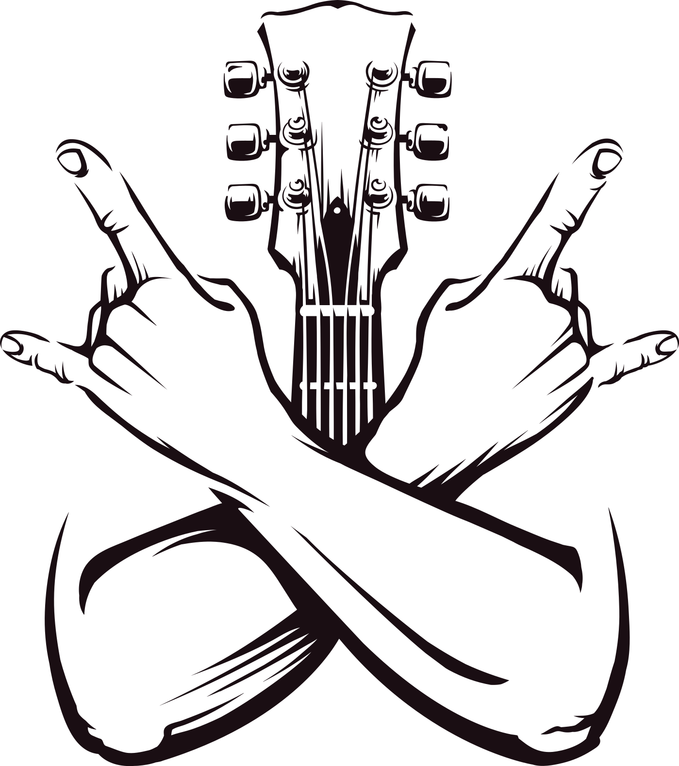 Musikalsk plakat med korsede hender rock - Tenstickers