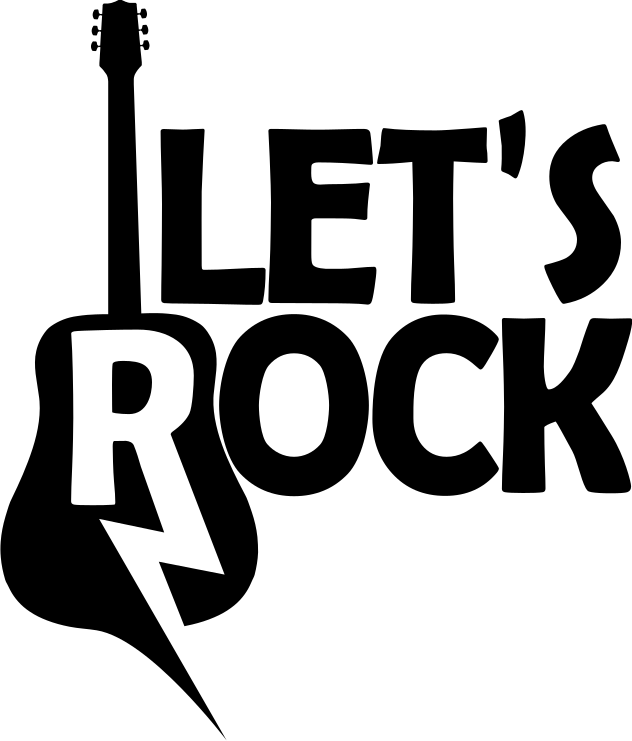 Musikalsk plakat rockemusikk gitar og tekst - Tenstickers