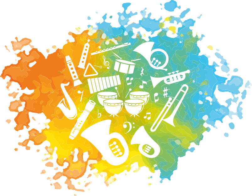 Musikalsk plakat med silhuetter av instrumenter - Tenstickers