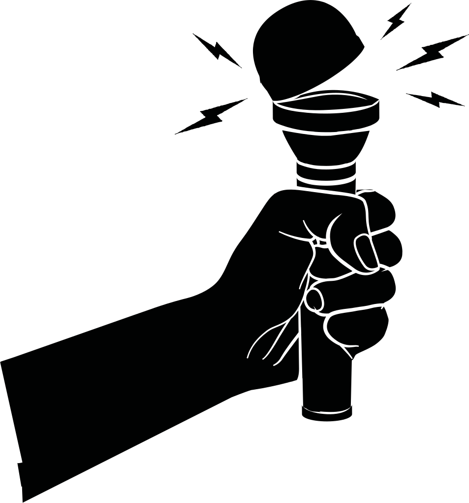 Musikalsk plakat med arm som holder mikrofon - Tenstickers