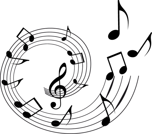 Musikalsk plakat dekorativ spiralnoter - Tenstickers