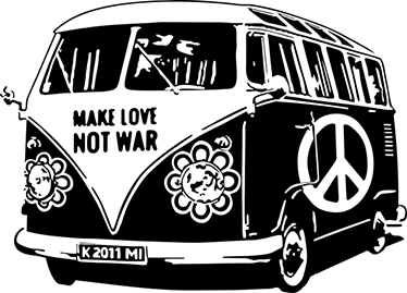 Vintage plakat hippie van dekorasjon - Tenstickers