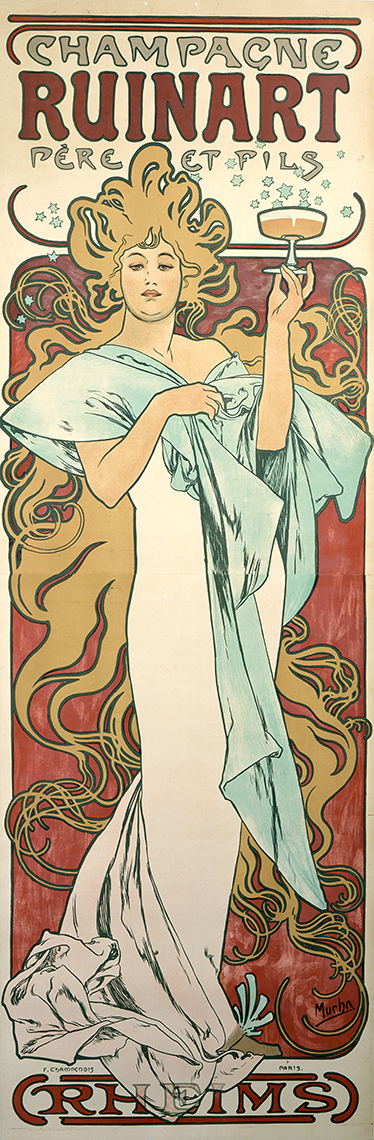 Vintage plakat limt champagne ruinart - Tenstickers