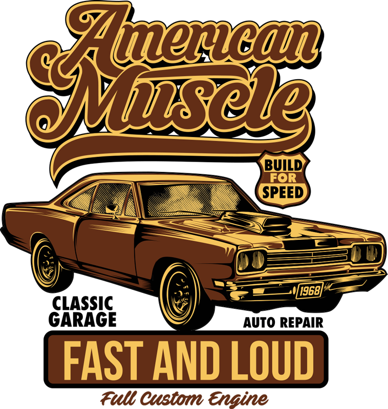Vintage plakat amerikansk klassisk bil dekorasjon - Tenstickers