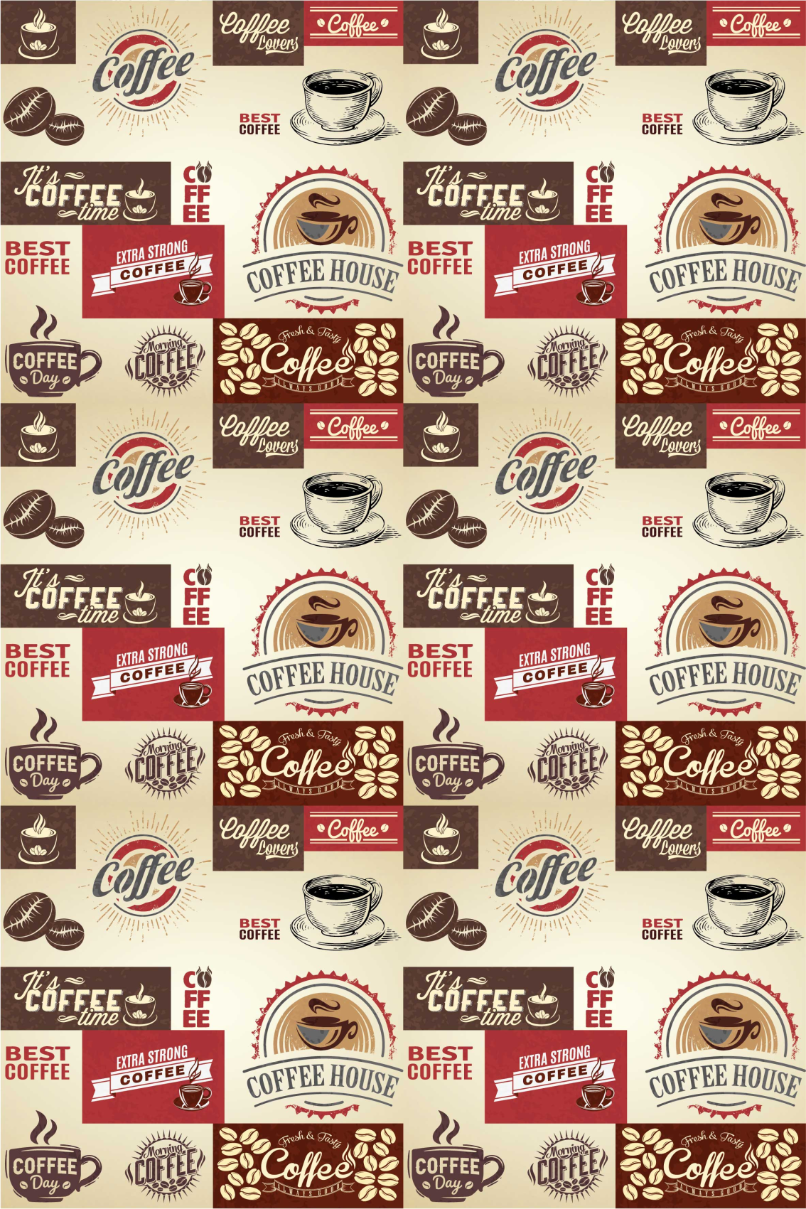 Vintage plakat retro kaffe - Tenstickers