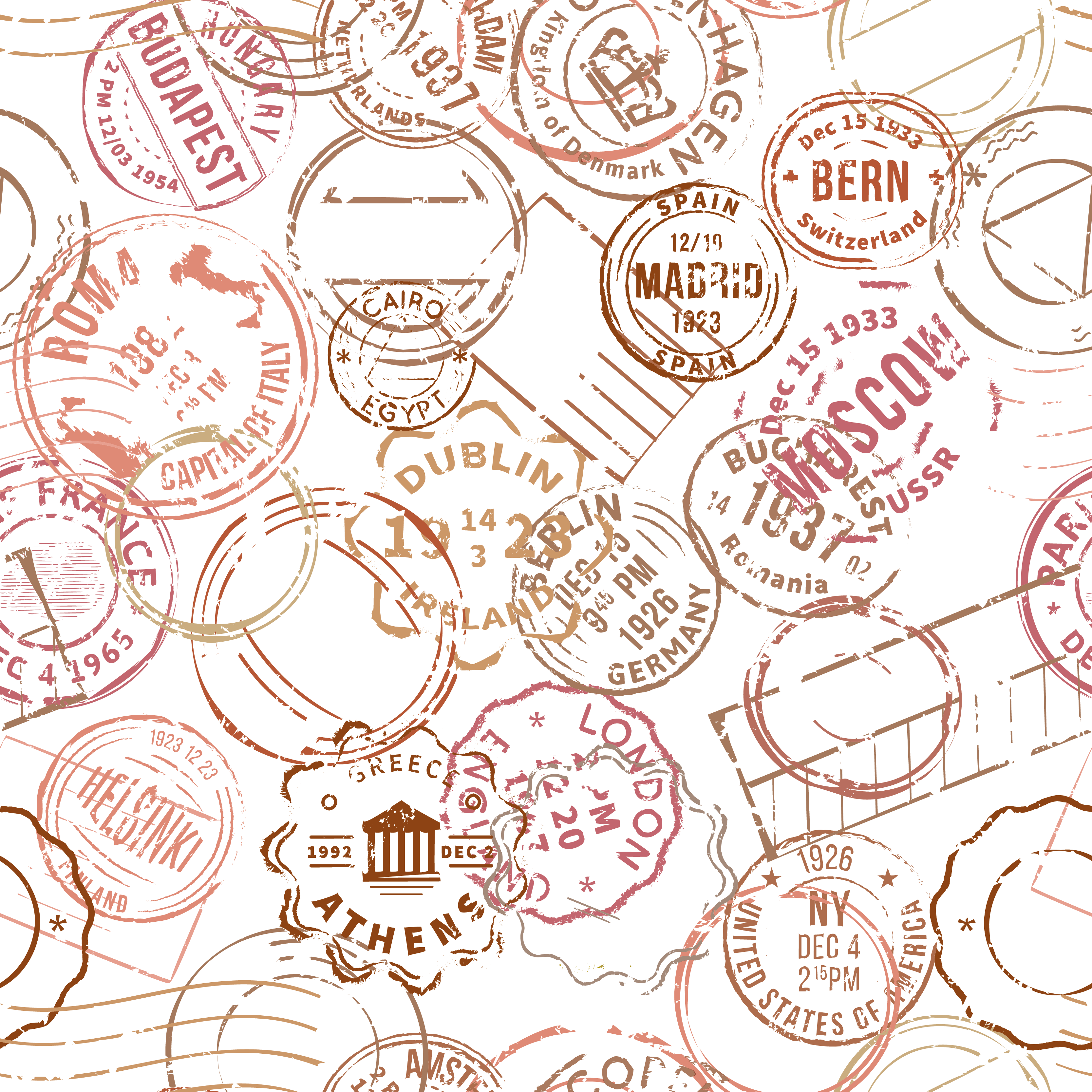 Vintage plakat retro frimerker - Tenstickers