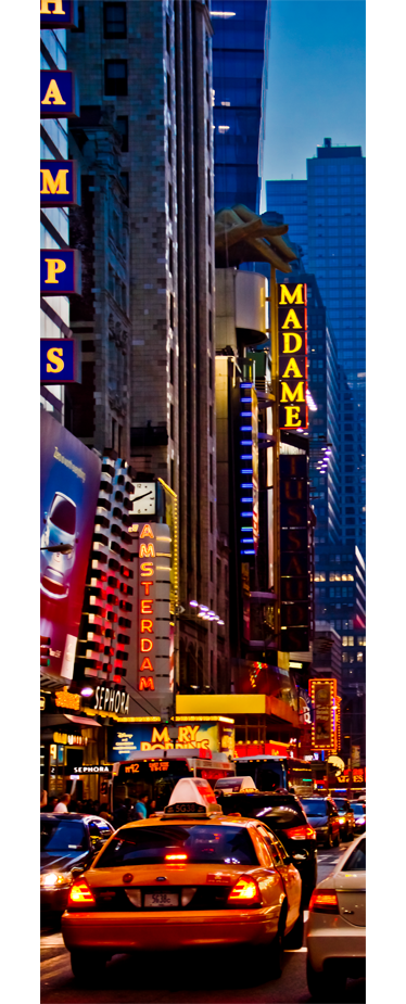 Landskapsplakat times square dekorativ kjøleskapsfolie - Tenstickers