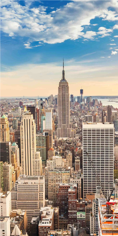 Landskapsplakat vinilo for dør til skyskraper new york - Tenstickers