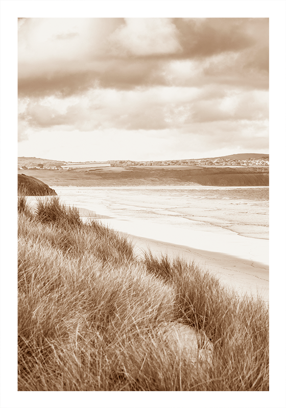 Landskapsplakat kystlandskap sepia toner - Tenstickers