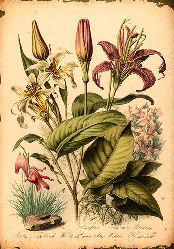 Vintage plakat botanisk trykk - Tenstickers