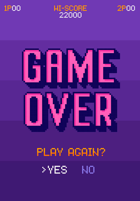 Videospillplakat game over - Tenstickers