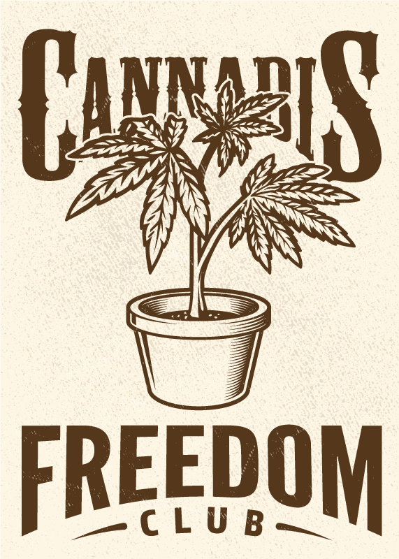 Tekstplakat cannabis klubb - Tenstickers