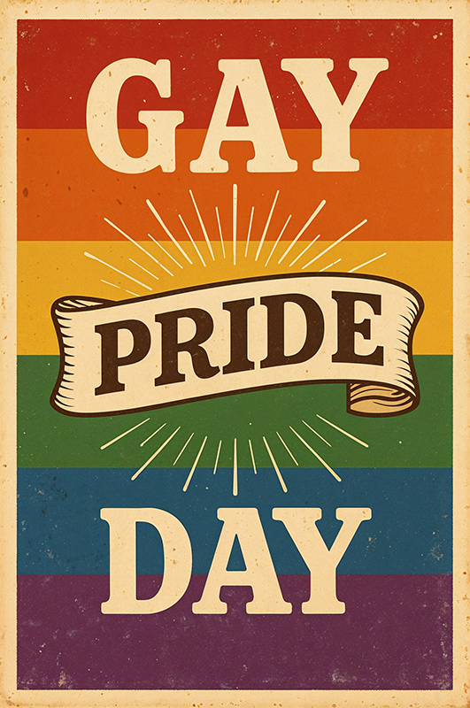 Tekstplakat gay pride-dagen - Tenstickers