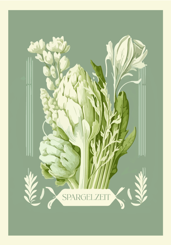 Naturplakate asparges tid - Tenstickers