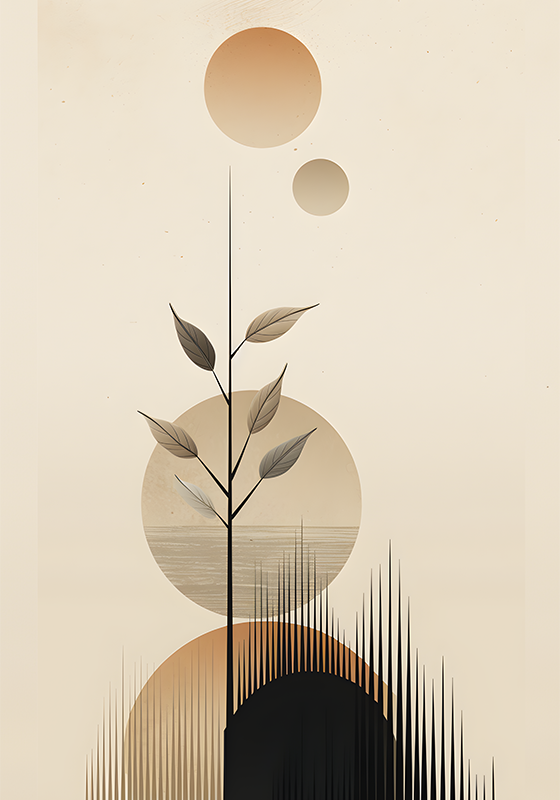 Abstrakt boho plante naturplakate - Tenstickers