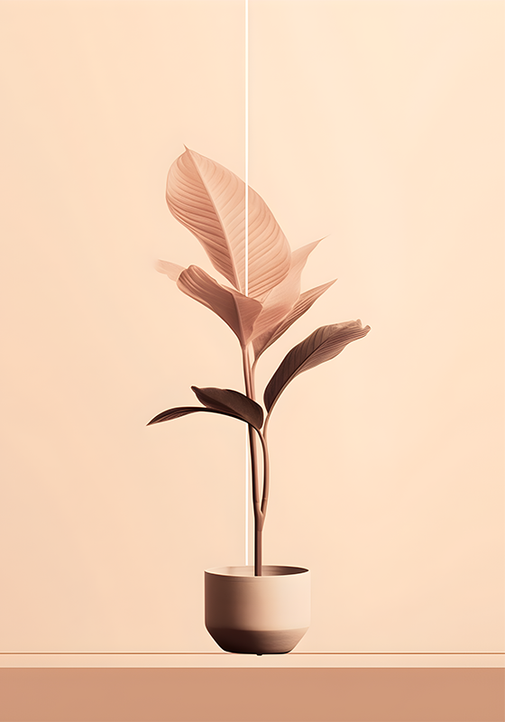 Naturplakate vertikal plante i beige farger - Tenstickers