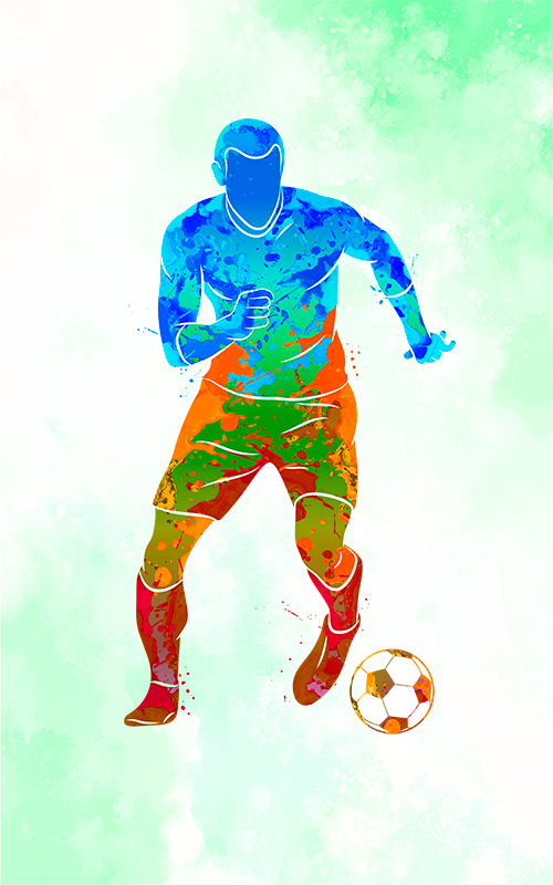Fotballplakat akvarellspiller - Tenstickers