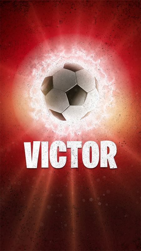 Fotballplakat med fire baller og navn - Tenstickers