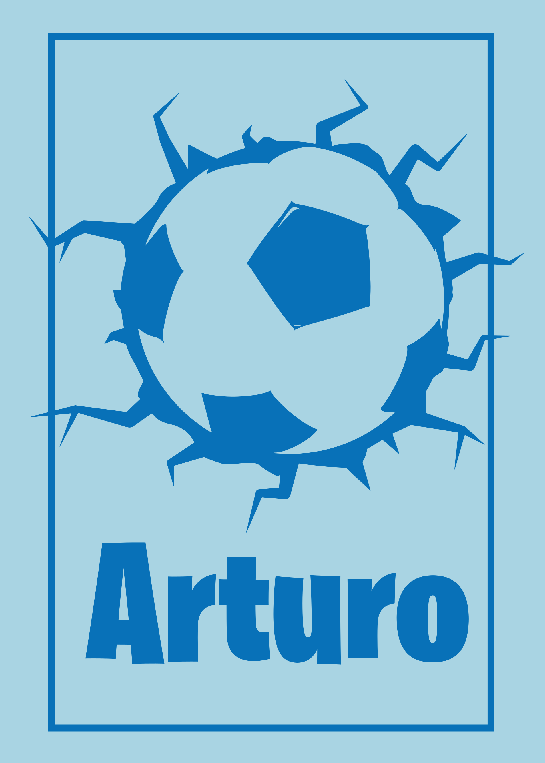 Fotballplakat med ball som bryter veggen - Tenstickers