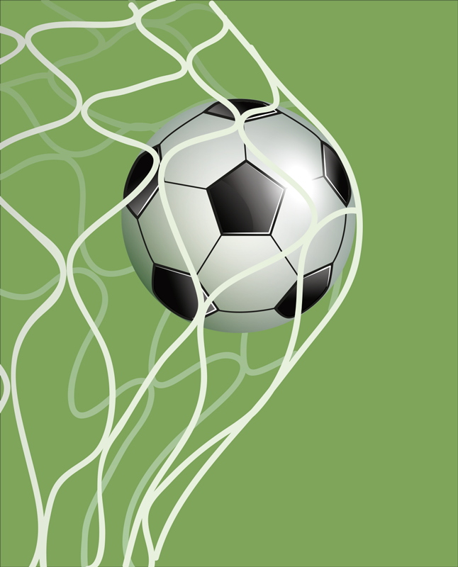 Fotballplakat med ball i mål - Tenstickers