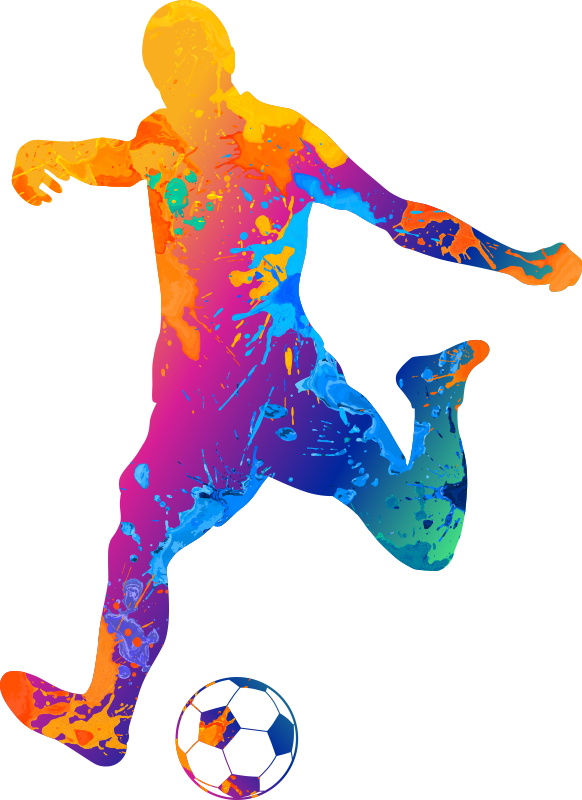 Paint splashed soccer fotballplakat - Tenstickers