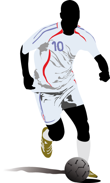 Fotballplakat dekorativ spiller i bevegelse - Tenstickers
