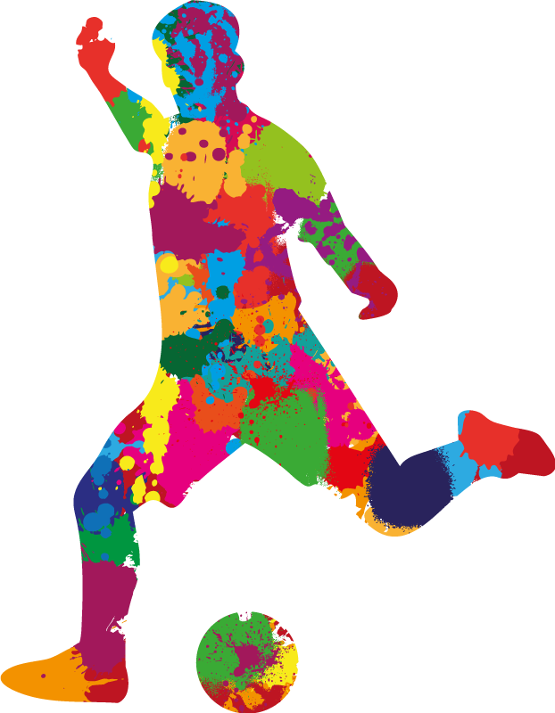 Fotballplakat med sprut av farger - Tenstickers
