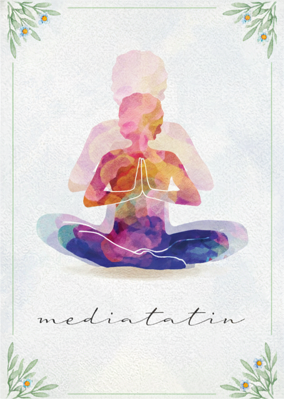 Zen plakat meditasjon silhuett - Tenstickers