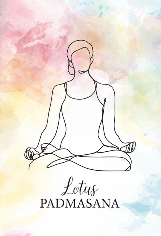 Zen plakat med meditasjonsposisjoner lineart - Tenstickers