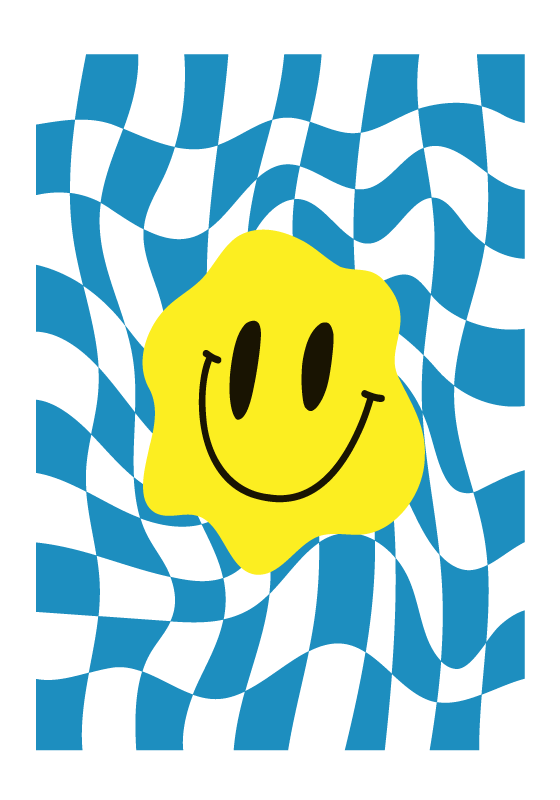 Smiley groovy plakattrykk - Tenstickers