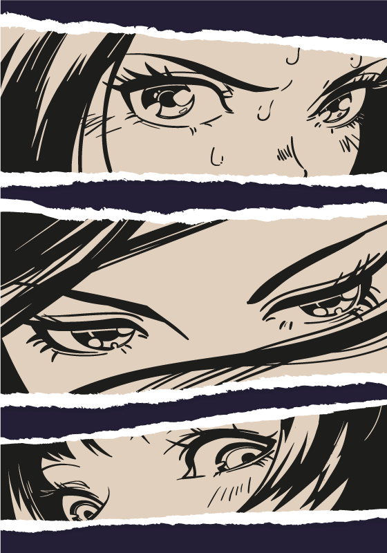 Collage anime plakattrykk - Tenstickers