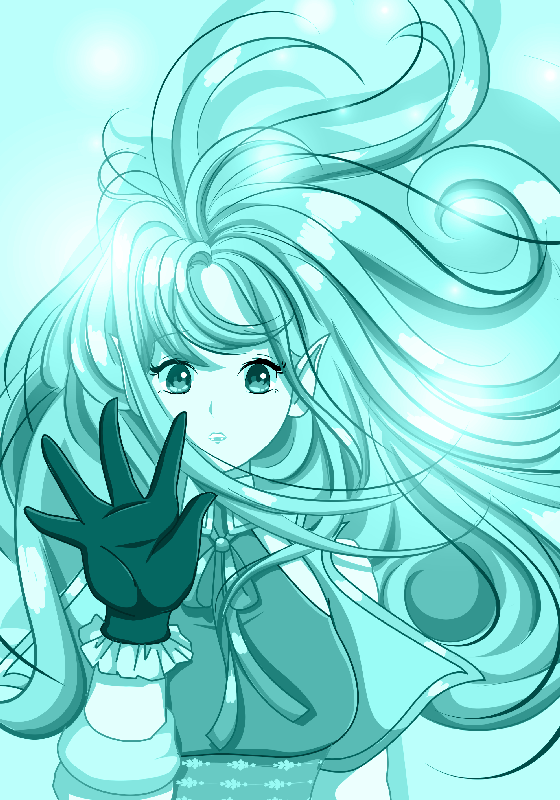 Søt anime jente plakattrykk - Tenstickers