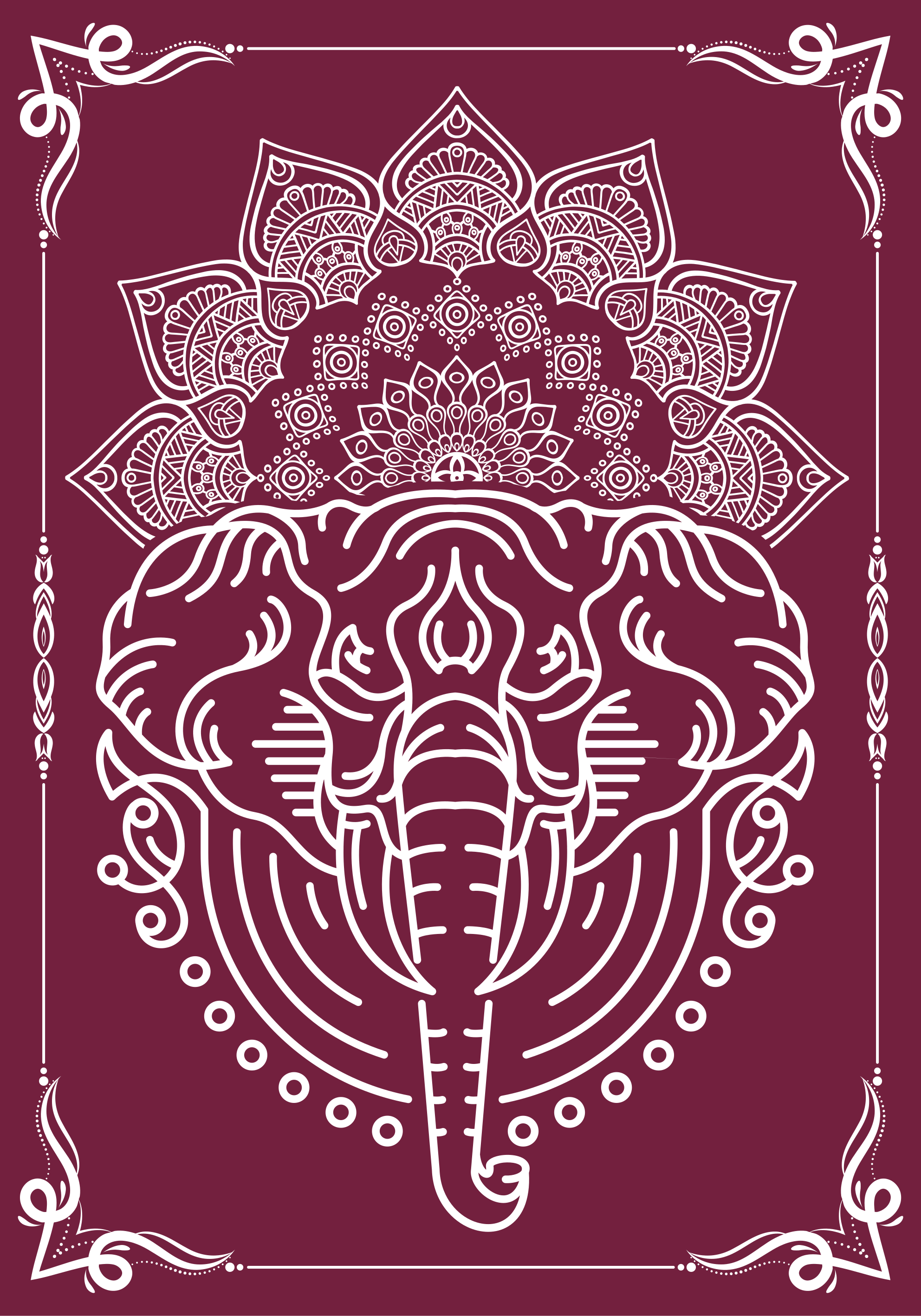 Elefant mandala plakattrykk - Tenstickers