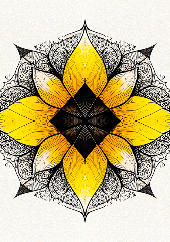 Floral mandala zen plakat - Tenstickers