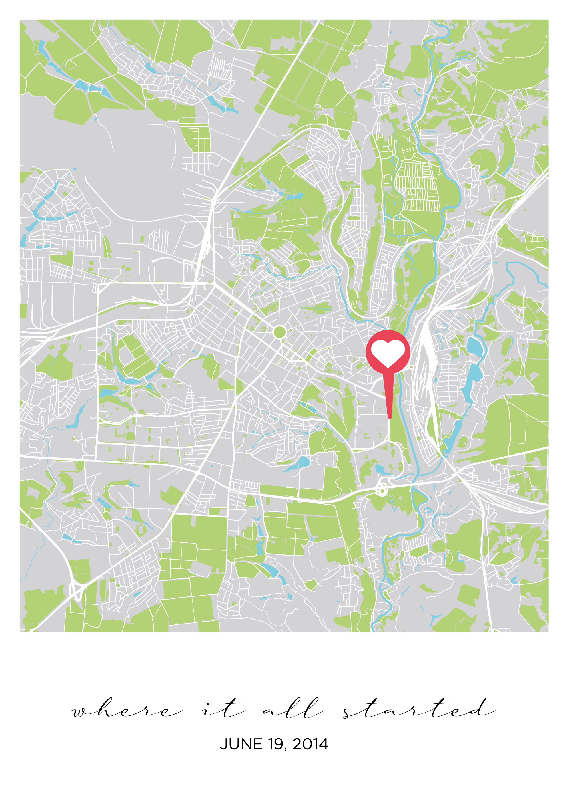 Hvor det hele startet personlig plakat - Tenstickers