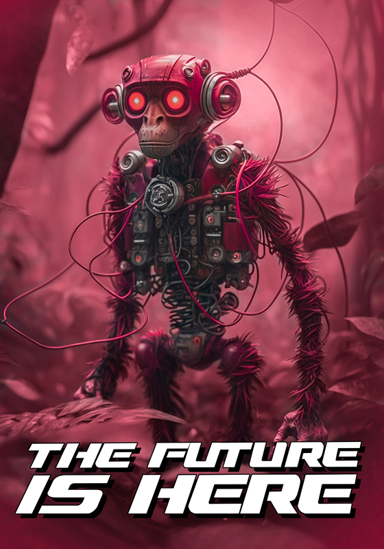 Robot apeRobot ape Plakat tenåringer - Tenstickers