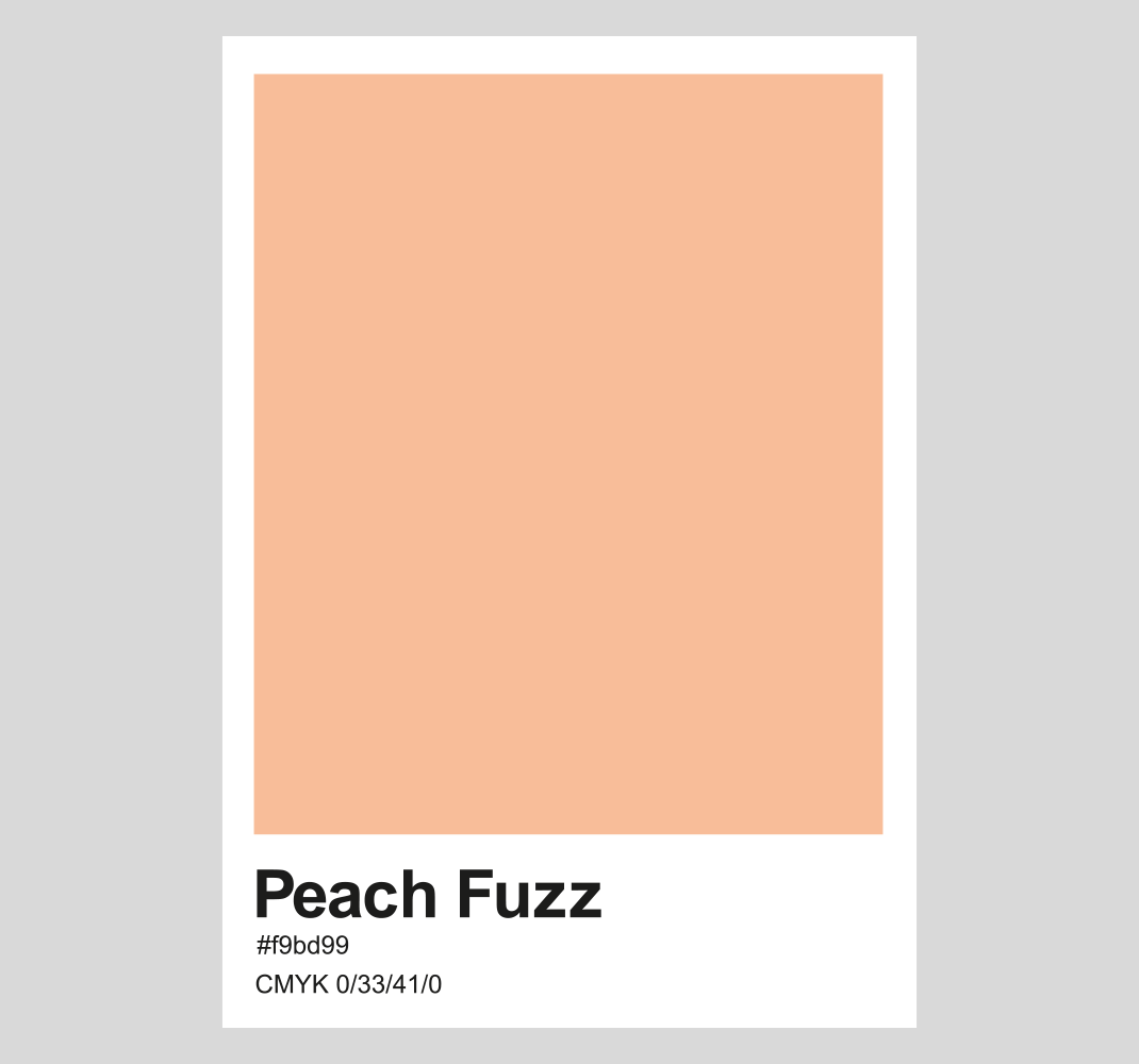 Dekorativ plakat i fargen Peach fuzz - Tenstickers