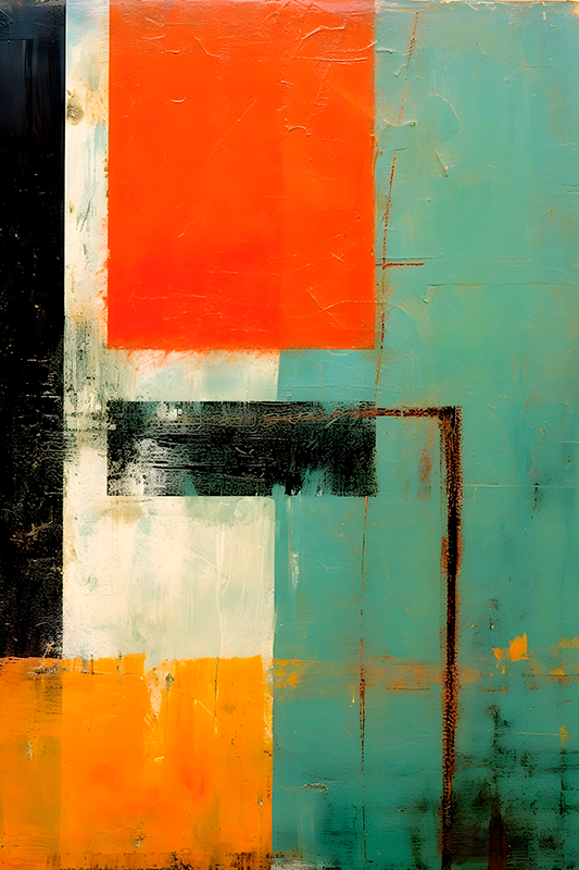 Ekspresjonistiske rektangler kunstplakat - Tenstickers