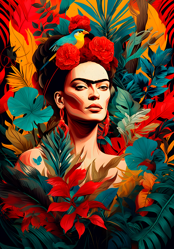 Selvportrett i meksikansk stil kunstplakat - Tenstickers