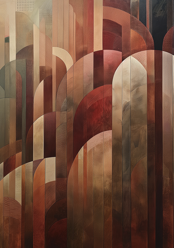 Røde former Art Déco-plakat - Tenstickers