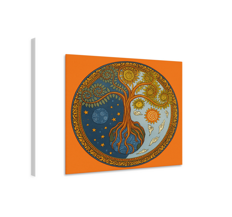 Livets åndelige tre lerretsbilde stue - Tenstickers