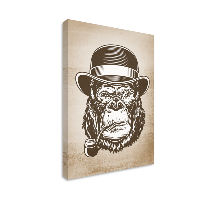Monkey smoking moderne lerret vegg kunst - Tenstickers