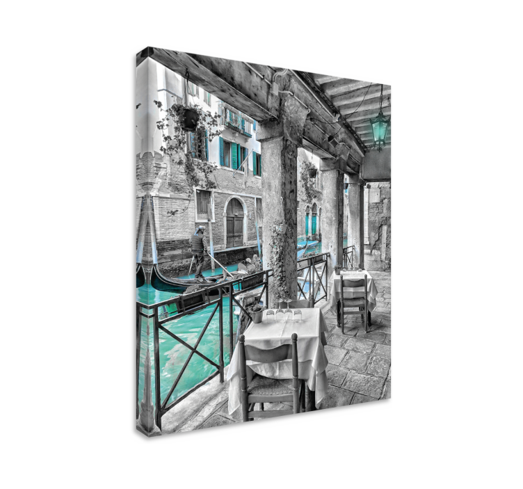 Mann som står på båt venezia by lerretstrykk - Tenstickers