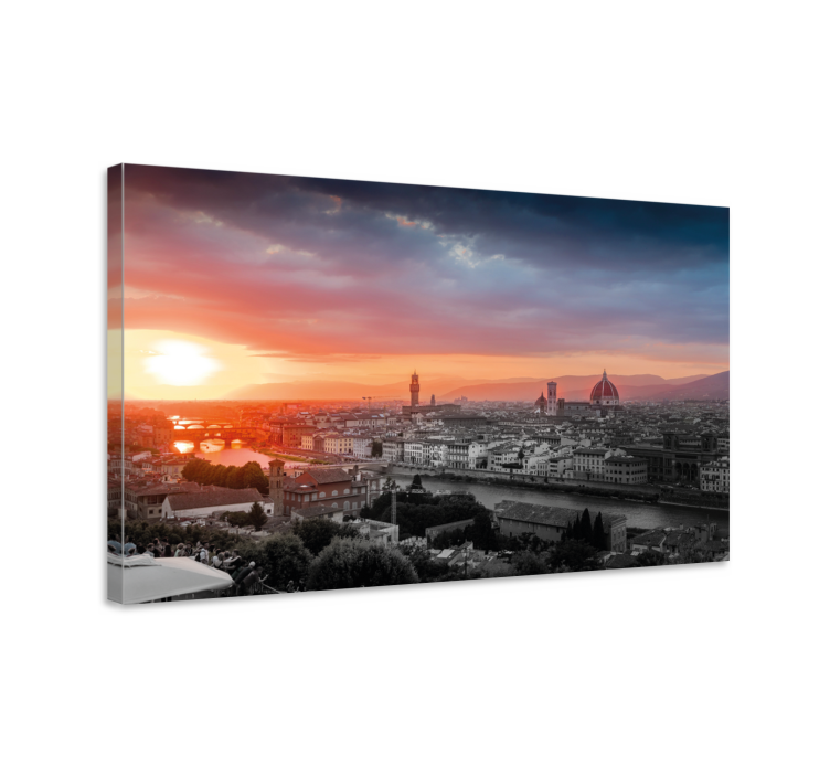 Solnedgang i firenze lerretstrykk - Tenstickers