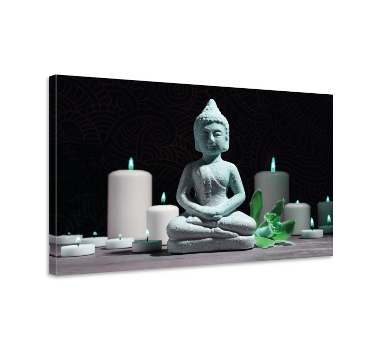 Buddha lerretsbilder med meditasjonsstatue - Tenstickers