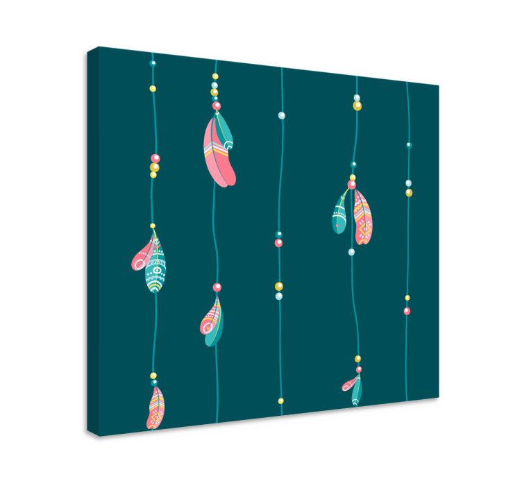 Fjær lerretsbilde med dekorativt fjærdesign - Tenstickers