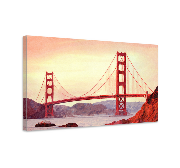 Golden gate bridge byer lerretsbilde - Tenstickers