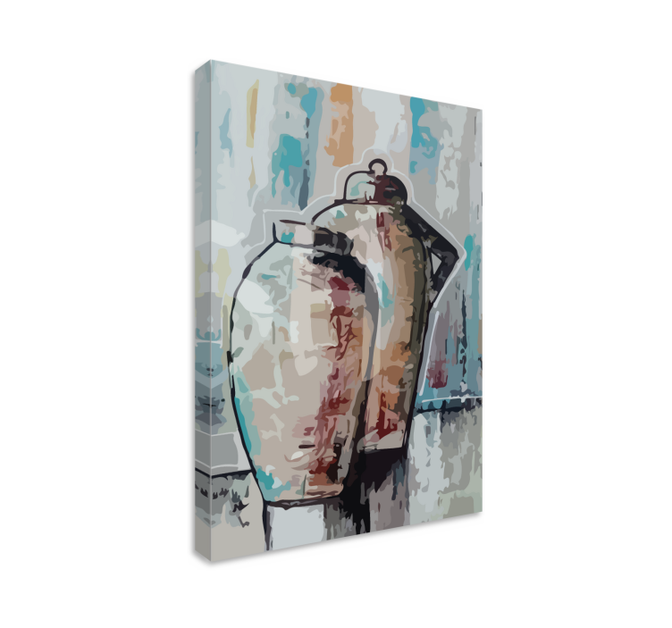 Lerretsbilde pynt vintage leirvaser - Tenstickers